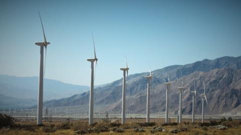 windmills in a row filtered by Jeremy Heminger